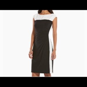 Chaps Black and White Dress Ladies stretch size Ladies Medium  New with tags